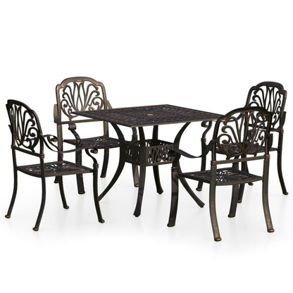 vidaXL 5-tlg. Bistro-Set Aluminiumguss Bronzen