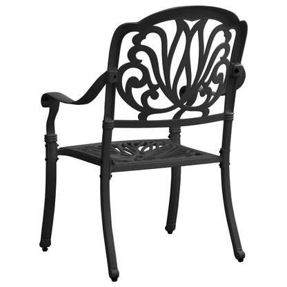 vidaXL Ensemble de bistrot 5 pièces en aluminium moulé Noir