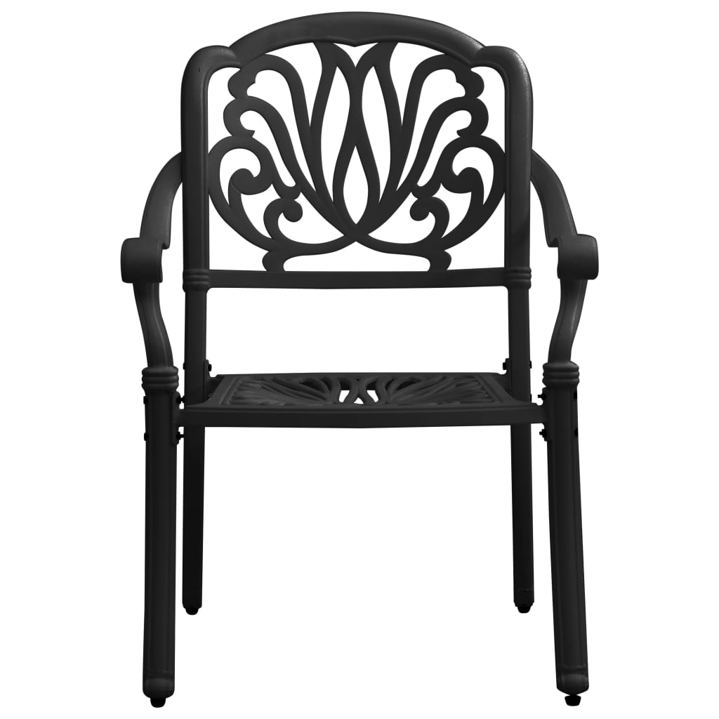 vidaXL Ensemble de bistrot 5 pièces en aluminium moulé Noir