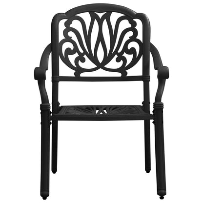 vidaXL Ensemble de bistrot 5 pièces en aluminium moulé Noir