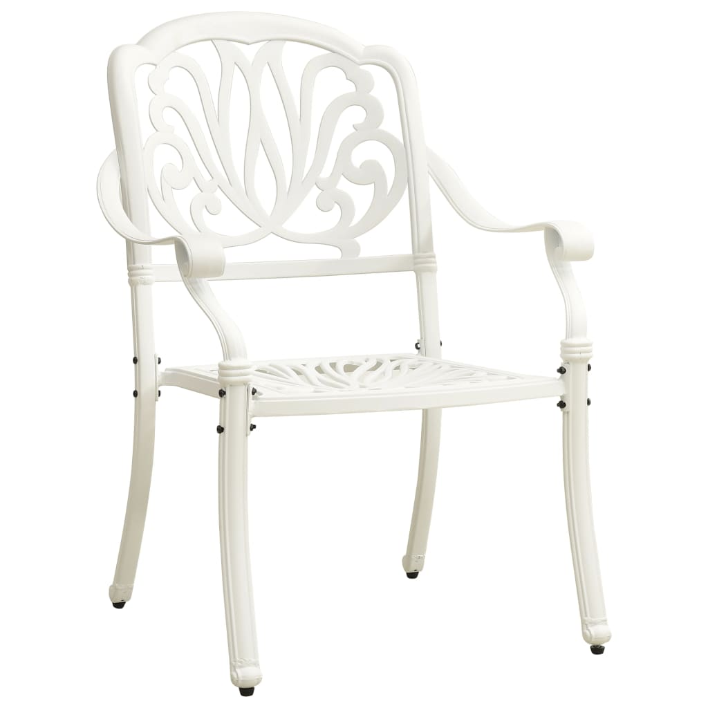 vidaXL Ensemble de bistrot 5 pcs en fonte d'aluminium Blanc