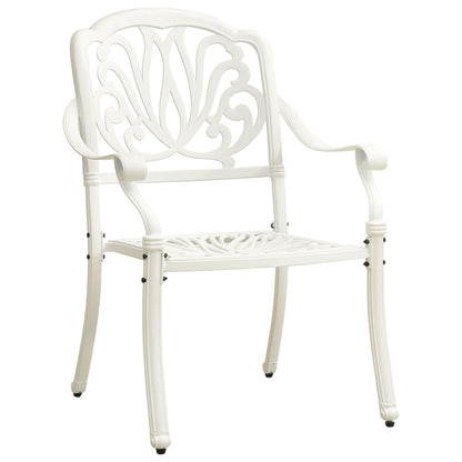 vidaXL Ensemble de bistrot 5 pcs en fonte d'aluminium Blanc