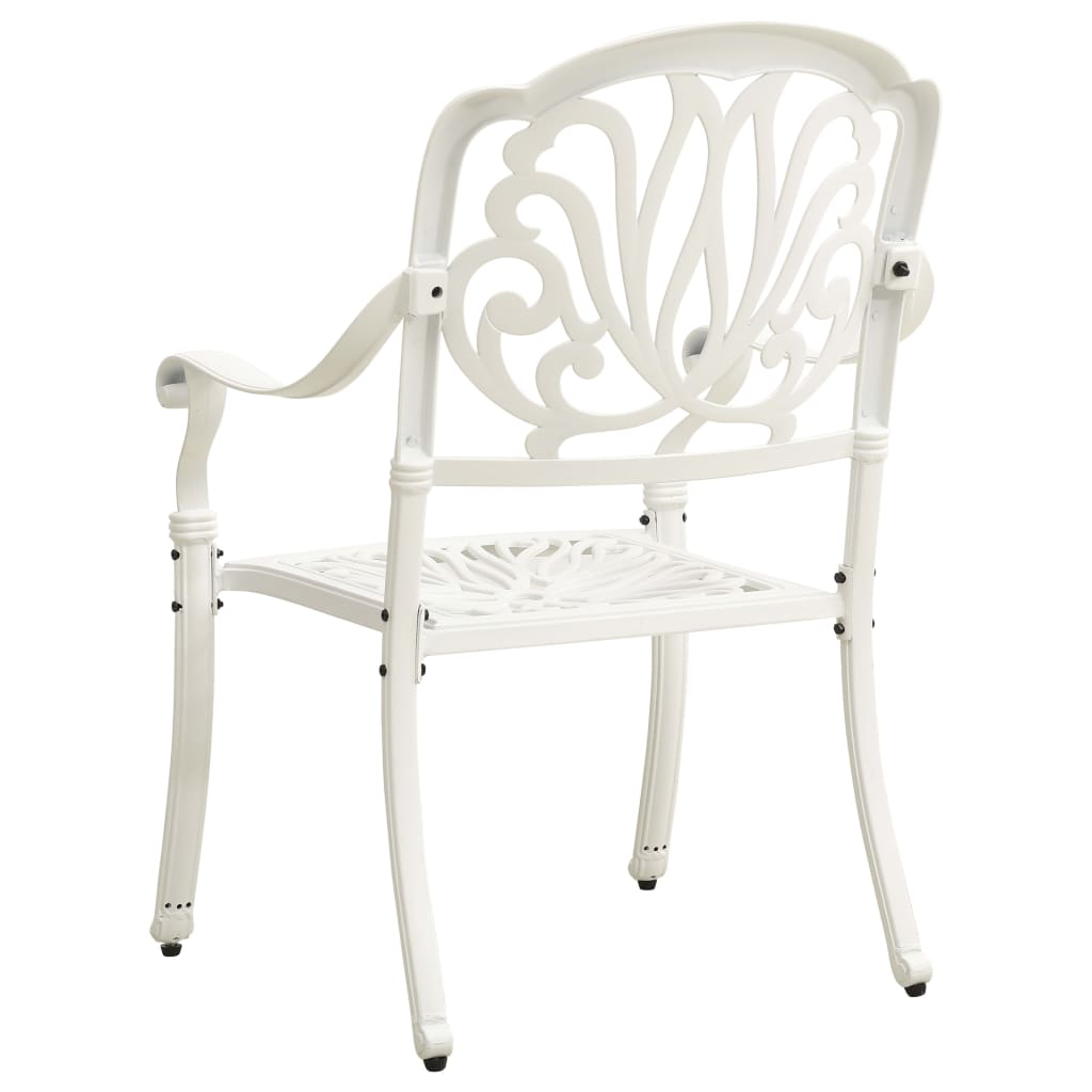 vidaXL Ensemble de bistrot 5 pcs en fonte d'aluminium Blanc