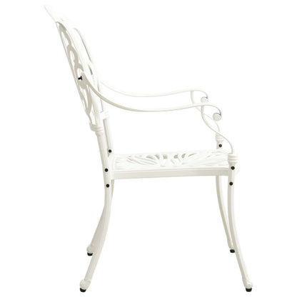 vidaXL Ensemble de bistrot 5 pcs en fonte d'aluminium Blanc