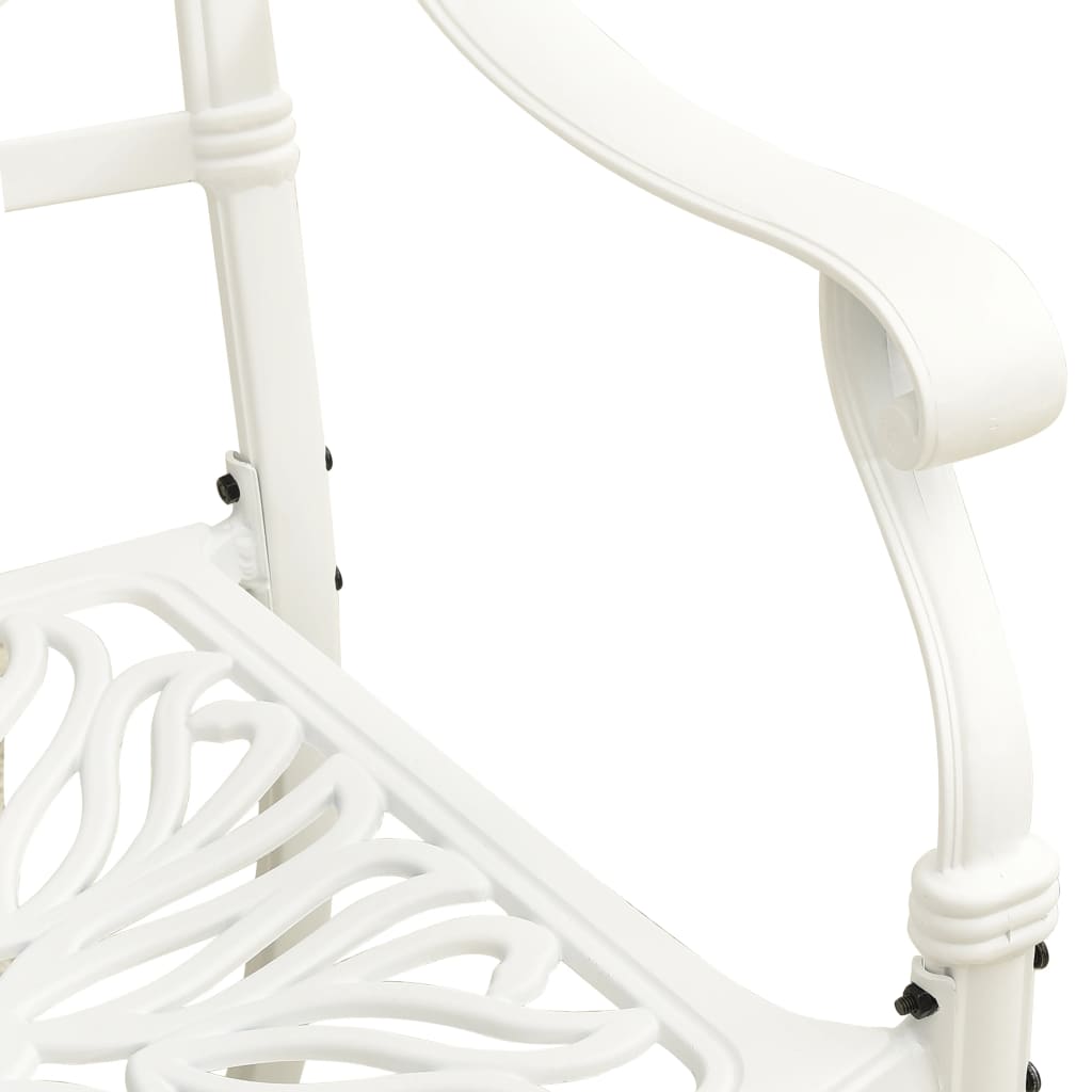 vidaXL Ensemble de bistrot 5 pcs en fonte d'aluminium Blanc