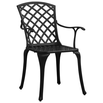 vidaXL Ensemble de bistrot 5 pièces en aluminium moulé Noir