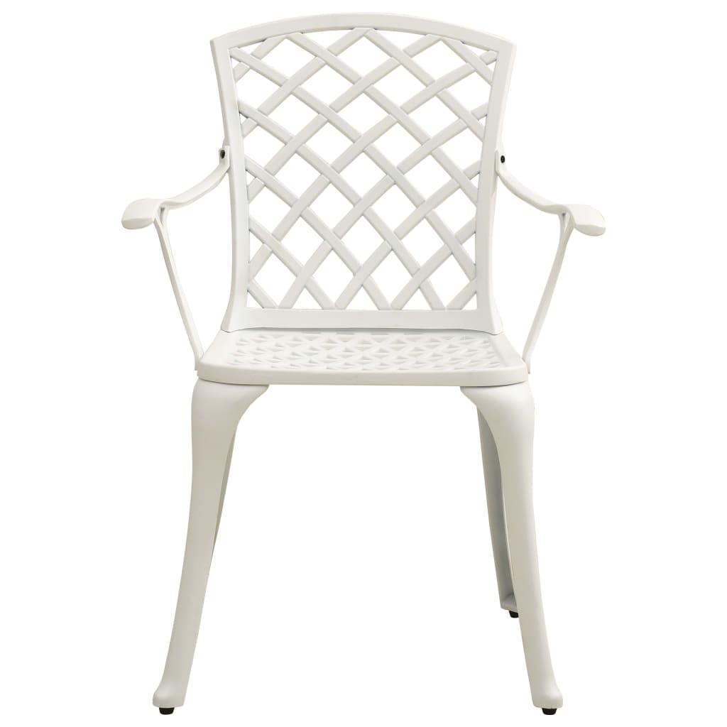 vidaXL Ensemble de bistrot 5 pcs en fonte d'aluminium Blanc