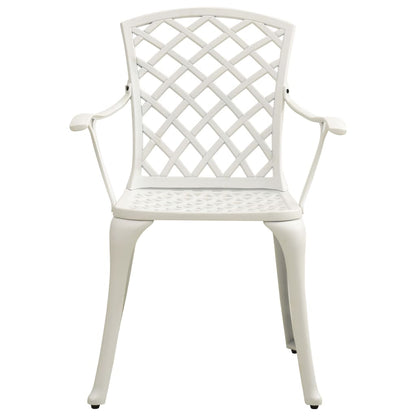 vidaXL Ensemble de bistrot 5 pcs en fonte d'aluminium Blanc