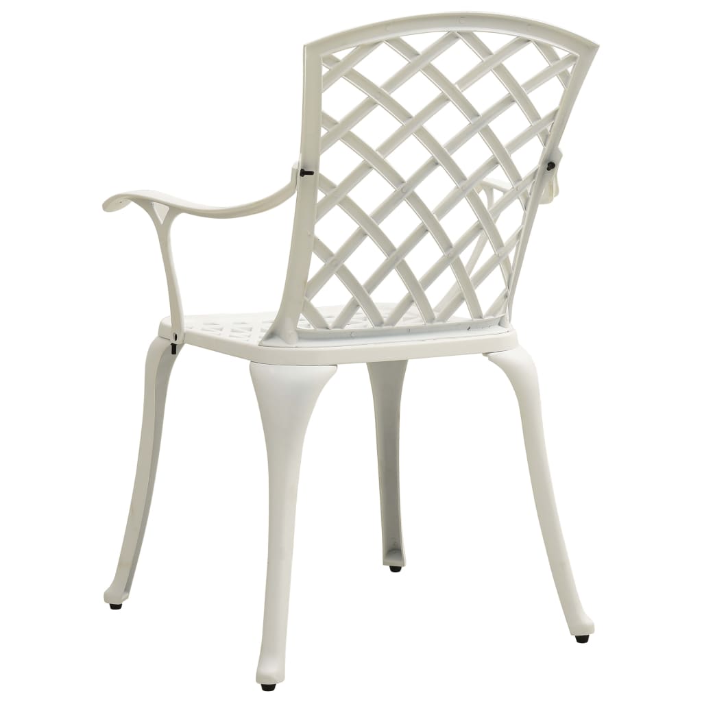 vidaXL Ensemble de bistrot 5 pcs en fonte d'aluminium Blanc