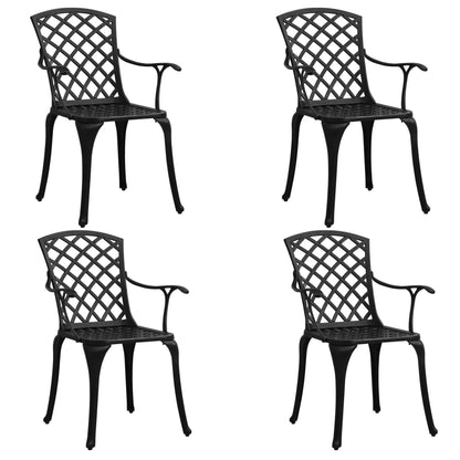 vidaXL Ensemble bistro 5 pièces en fonte d'aluminium noir