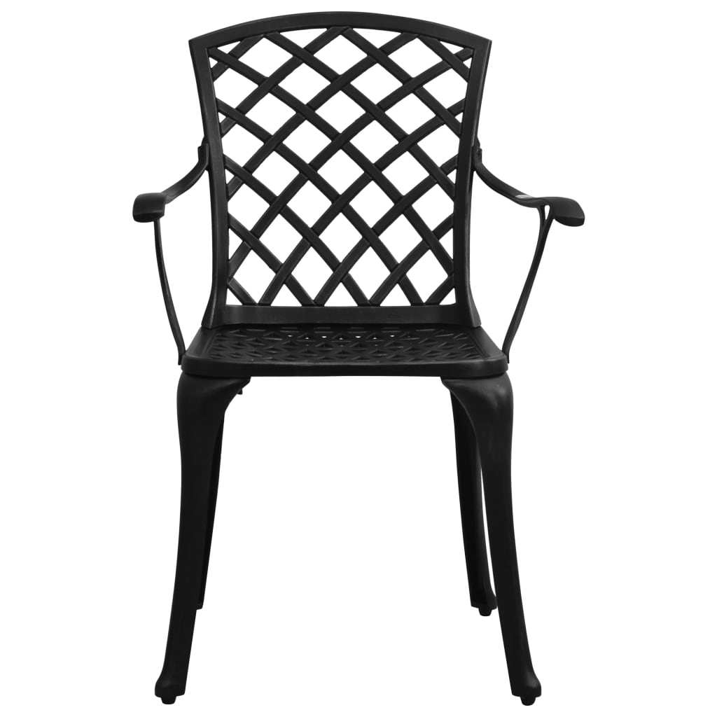 vidaXL Ensemble bistro 5 pièces en fonte d'aluminium noir