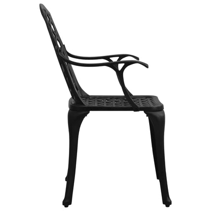 vidaXL Ensemble bistro 5 pièces en fonte d'aluminium noir