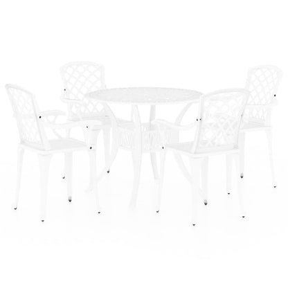 vidaXL Ensemble de bistrot 5 pcs en fonte d'aluminium Blanc