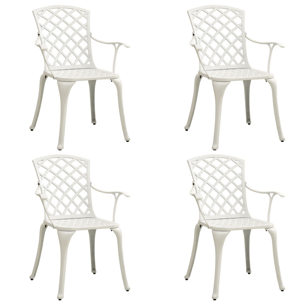 vidaXL Ensemble de bistrot 5 pcs en fonte d'aluminium Blanc