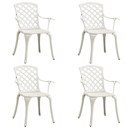 vidaXL Ensemble de bistrot 5 pcs en fonte d'aluminium Blanc