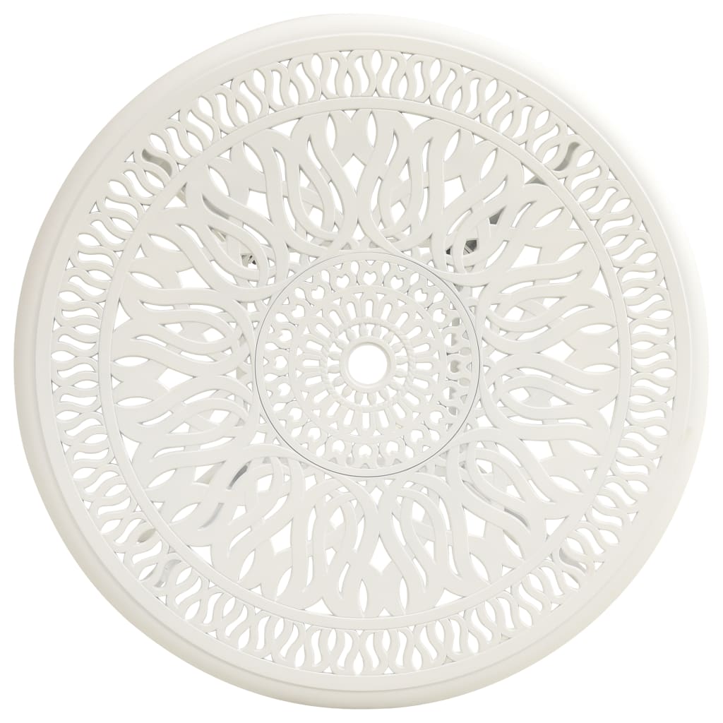 vidaXL Ensemble de bistrot 5 pcs en fonte d'aluminium Blanc