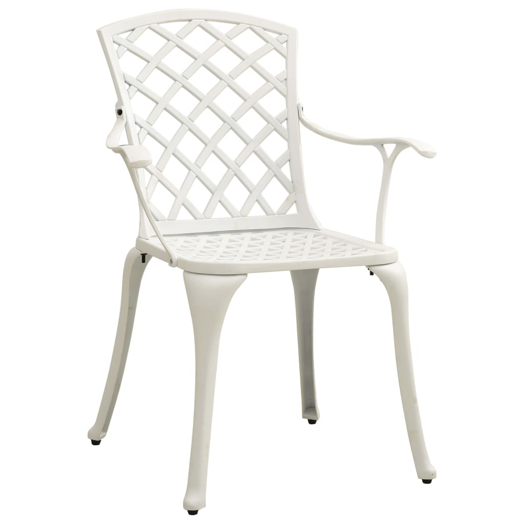 vidaXL Ensemble de bistrot 5 pcs en fonte d'aluminium Blanc
