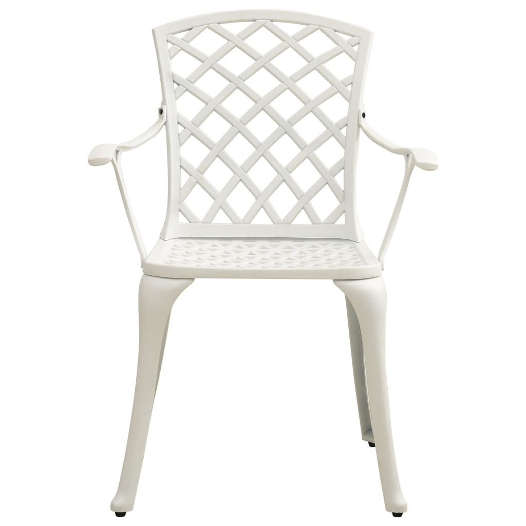 vidaXL Ensemble de bistrot 5 pcs en fonte d'aluminium Blanc