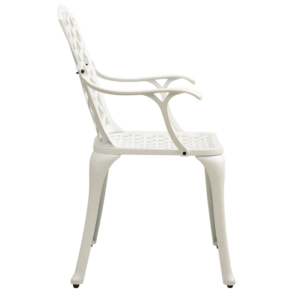 vidaXL Ensemble de bistrot 5 pcs en fonte d'aluminium Blanc