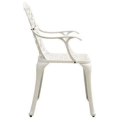 vidaXL Ensemble de bistrot 5 pcs en fonte d'aluminium Blanc