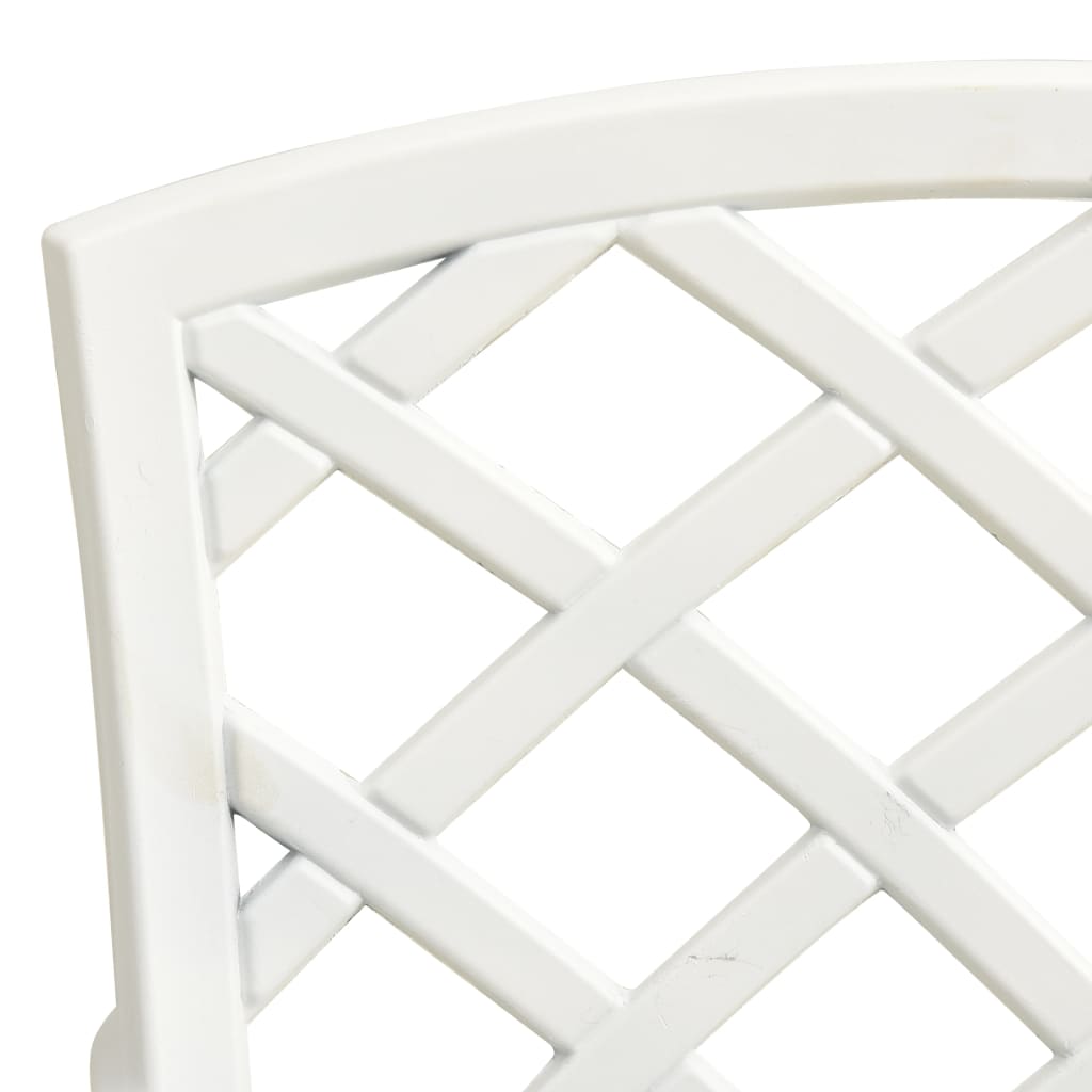 vidaXL Ensemble de bistrot 5 pcs en fonte d'aluminium Blanc