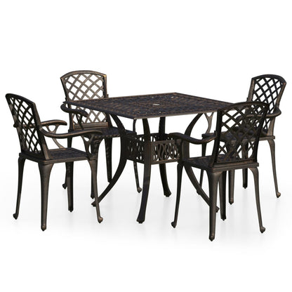 vidaXL Ensemble de bistrot 5 pcs Aluminium coulé Bronze
