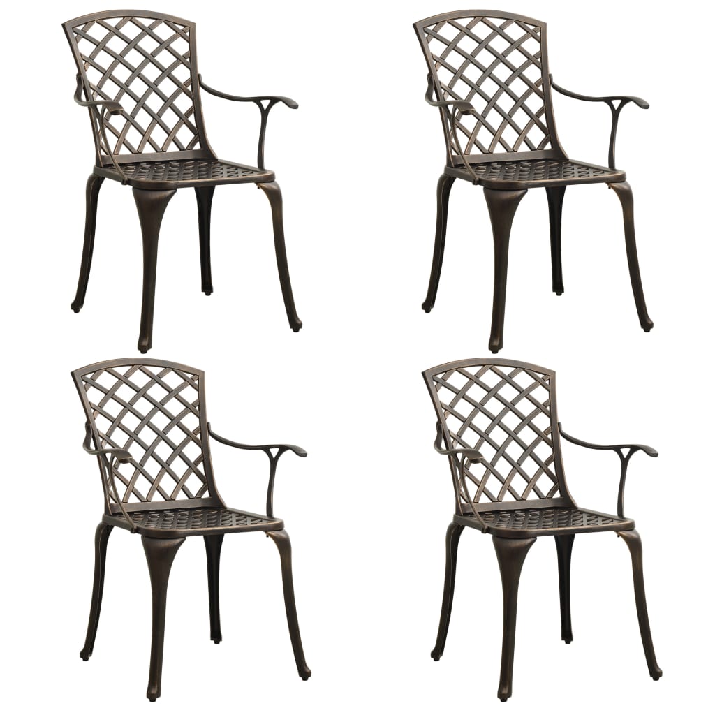 vidaXL Ensemble de bistrot 5 pcs Aluminium coulé Bronze