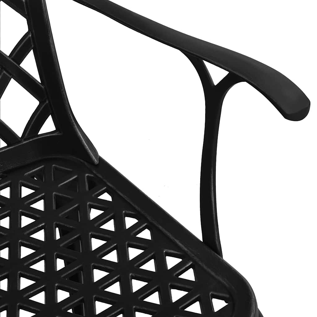 vidaXL Ensemble de bistrot 5 pièces en aluminium moulé Noir