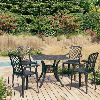 vidaXL Ensemble de bistrot 5 pièces en aluminium moulé Noir