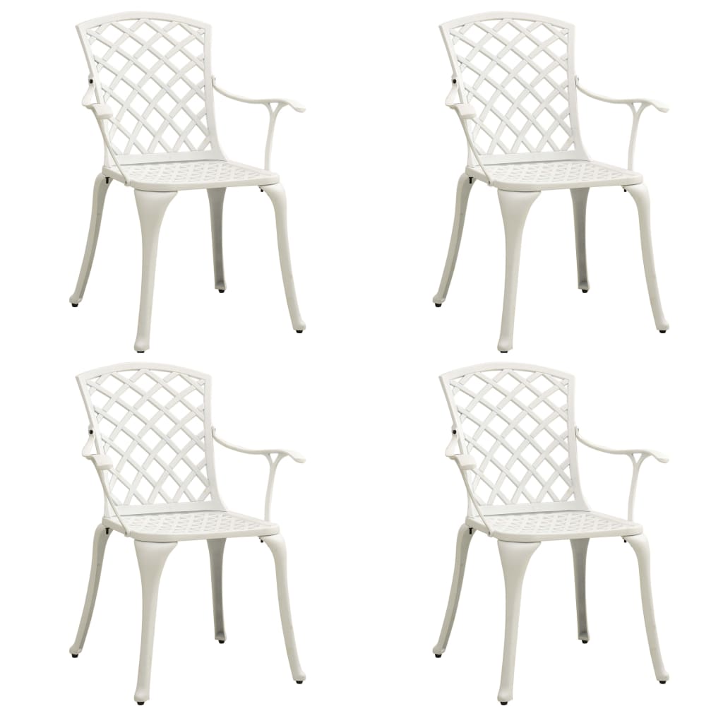 vidaXL 5-tlg. Bistro-Set Aluminiumguss Weiß