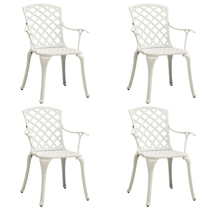 vidaXL 5-tlg. Bistro-Set Aluminiumguss Weiß