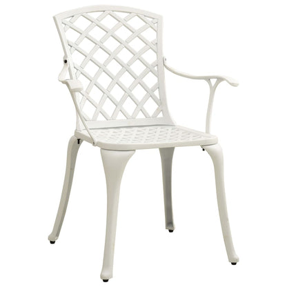 vidaXL 5-tlg. Bistro-Set Aluminiumguss Weiß
