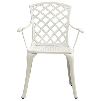 vidaXL 5-tlg. Bistro-Set Aluminiumguss Weiß