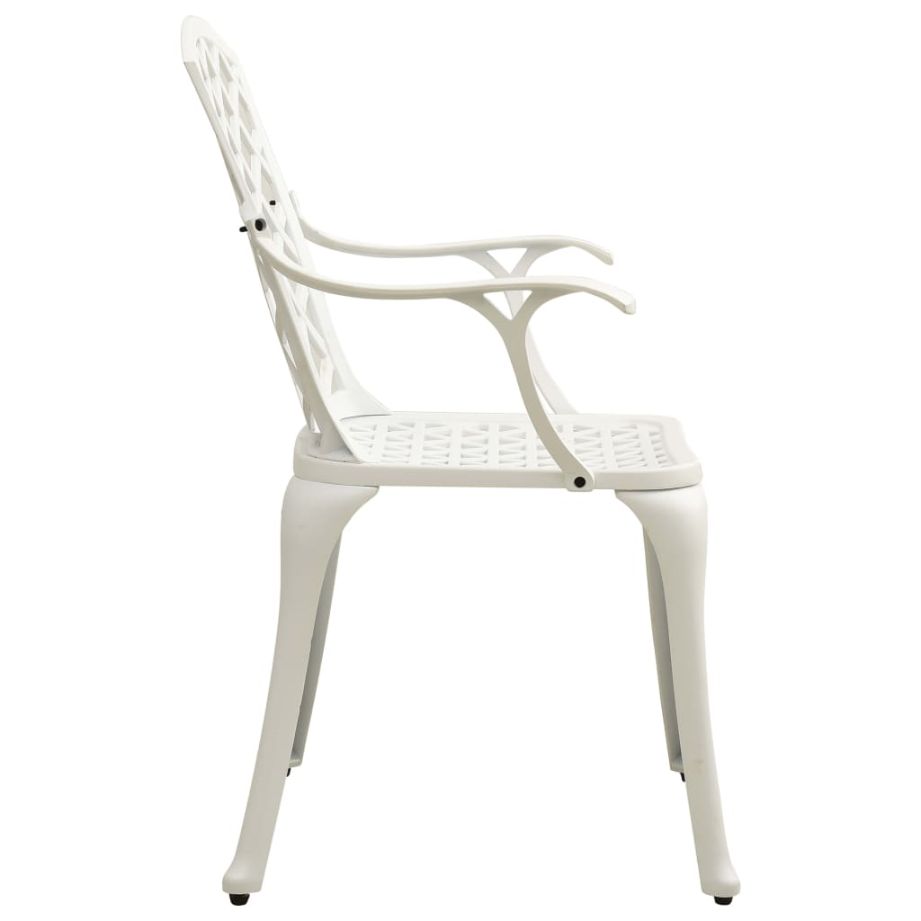vidaXL 5-tlg. Bistro-Set Aluminiumguss Weiß