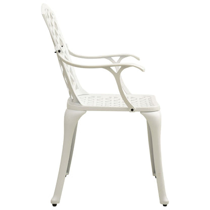 vidaXL 5-tlg. Bistro-Set Aluminiumguss Weiß