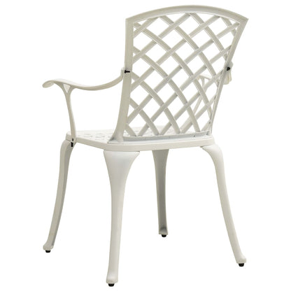 vidaXL 5-tlg. Bistro-Set Aluminiumguss Weiß
