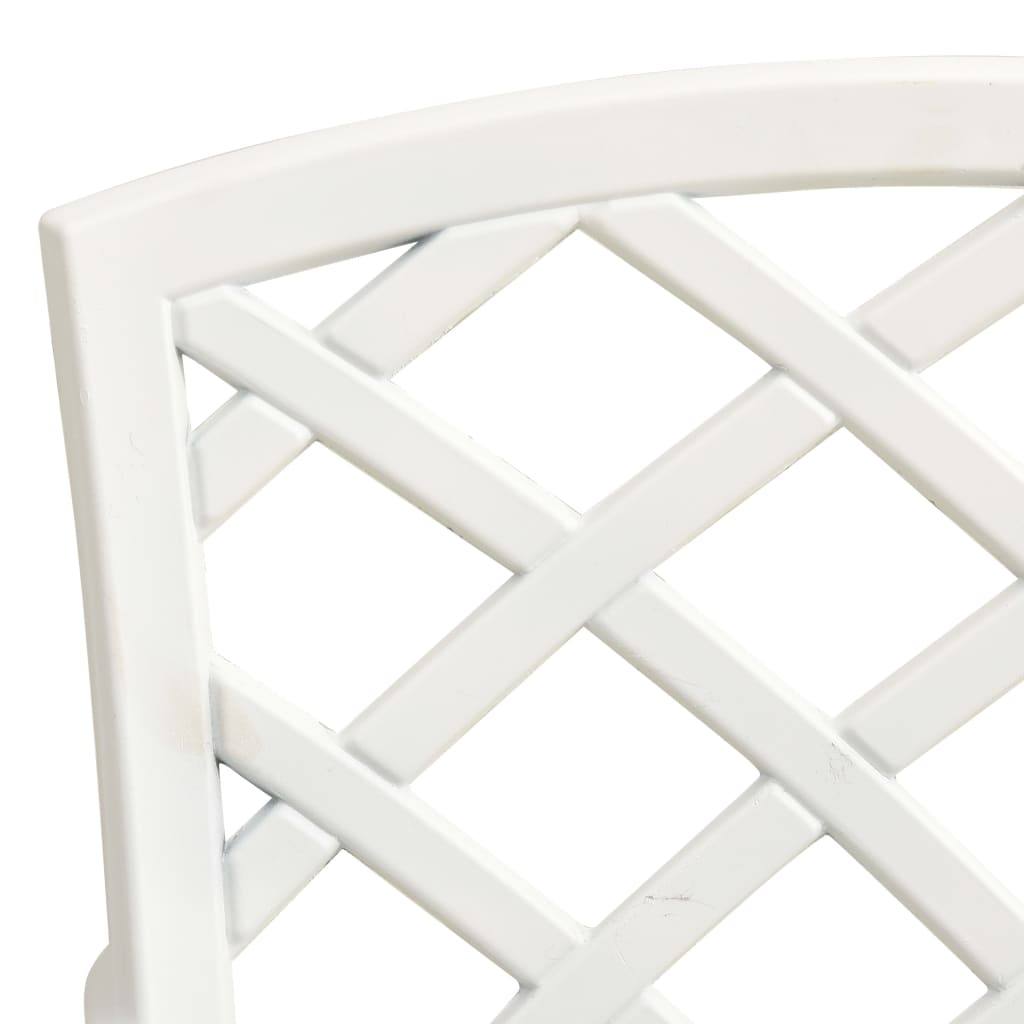 vidaXL 5-tlg. Bistro-Set Aluminiumguss Weiß