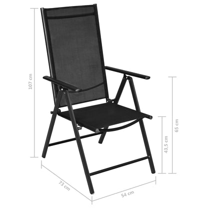 vidaXL 5-tlg. Garten-Essgruppe Aluminium und Textilene Schwarz
