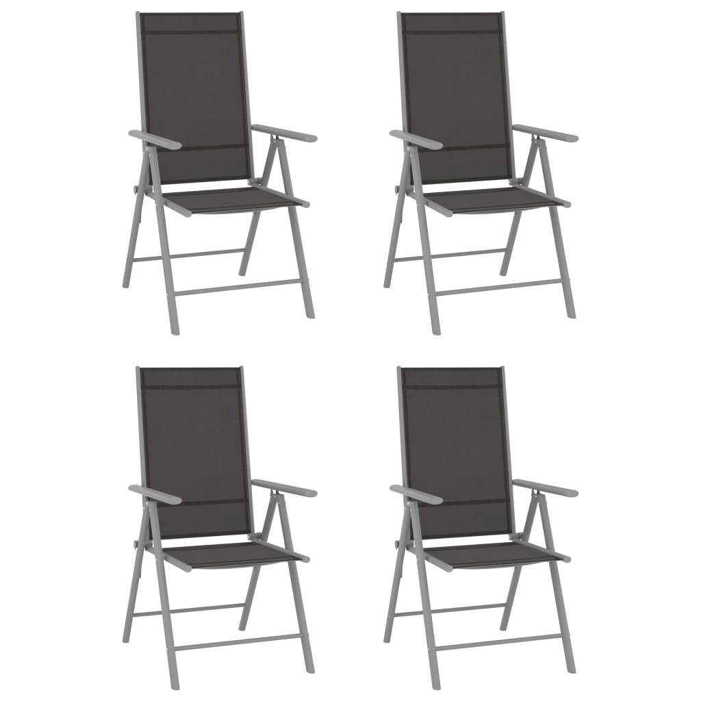 vidaXL 5-tlg. Garten-Essgruppe Aluminium und Textilene Silbern
