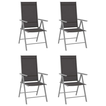 vidaXL 5-tlg. Garten-Essgruppe Aluminium und Textilene Silbern