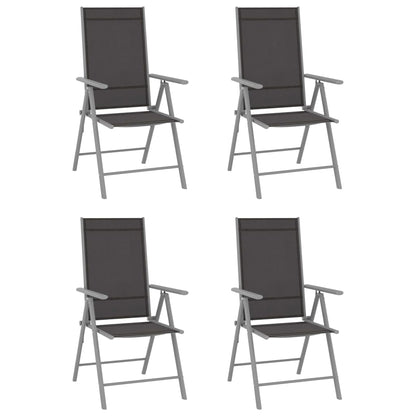 vidaXL 5-tlg. Garten-Essgruppe Aluminium und Textilene Silbern