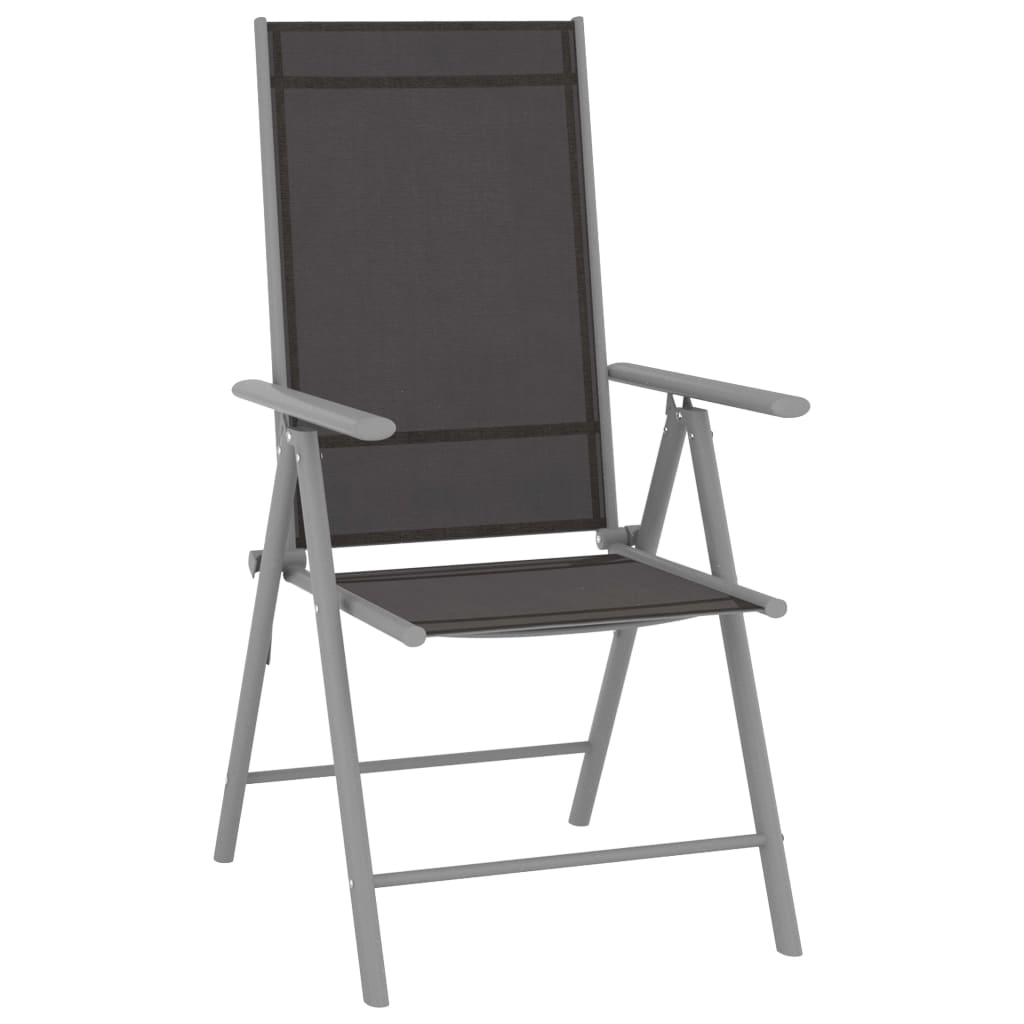vidaXL 5-tlg. Garten-Essgruppe Aluminium und Textilene Silbern