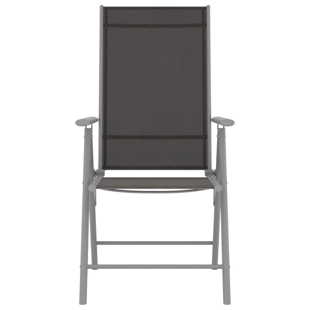 vidaXL 5-tlg. Garten-Essgruppe Aluminium und Textilene Silbern