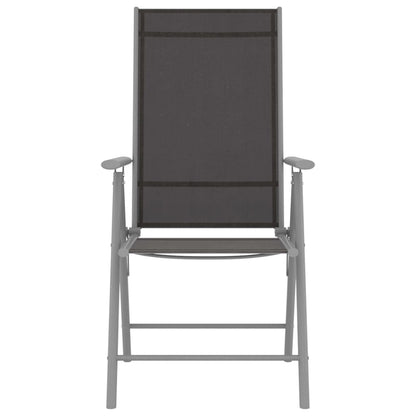 vidaXL 5-tlg. Garten-Essgruppe Aluminium und Textilene Silbern