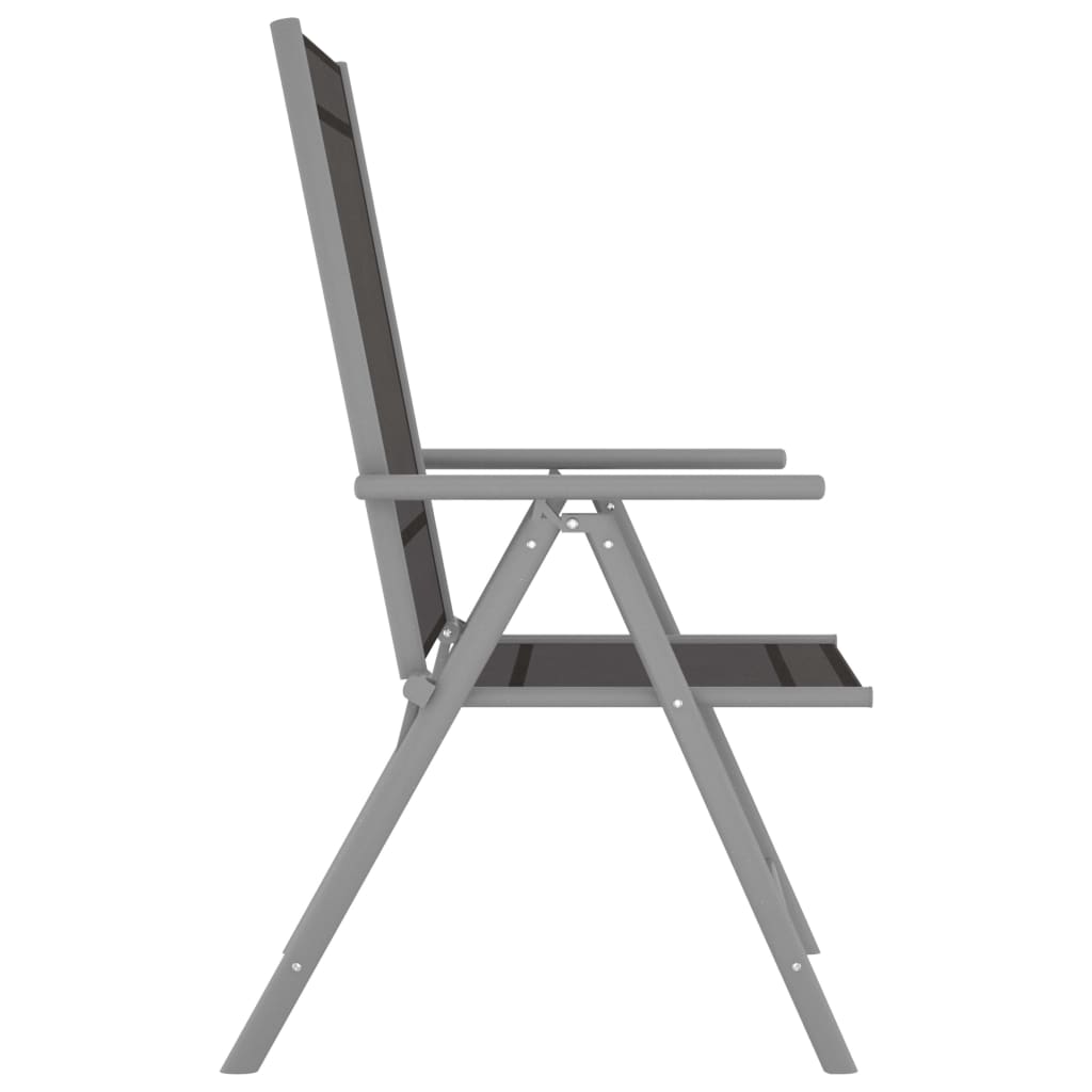 vidaXL 5-tlg. Garten-Essgruppe Aluminium und Textilene Silbern