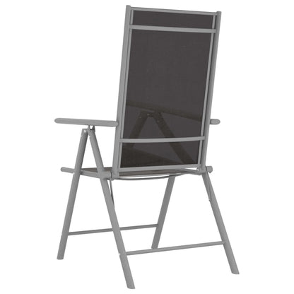 vidaXL 5-tlg. Garten-Essgruppe Aluminium und Textilene Silbern