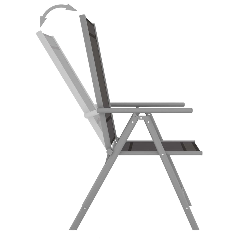 vidaXL 5-tlg. Garten-Essgruppe Aluminium und Textilene Silbern