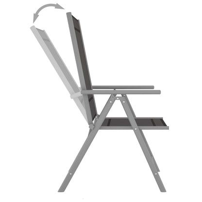 vidaXL 5-tlg. Garten-Essgruppe Aluminium und Textilene Silbern