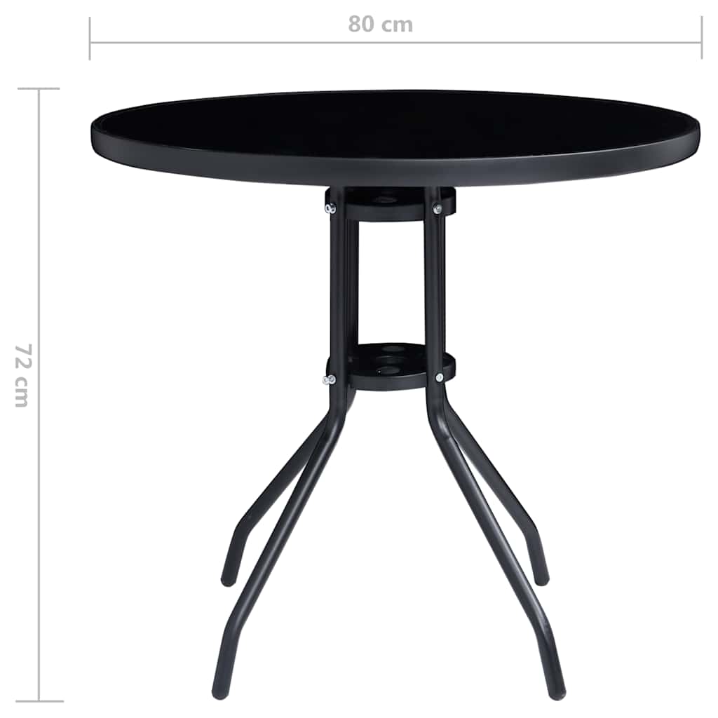 vidaXL 5-tlg. Bistro-Set Schwarz und Anthrazit