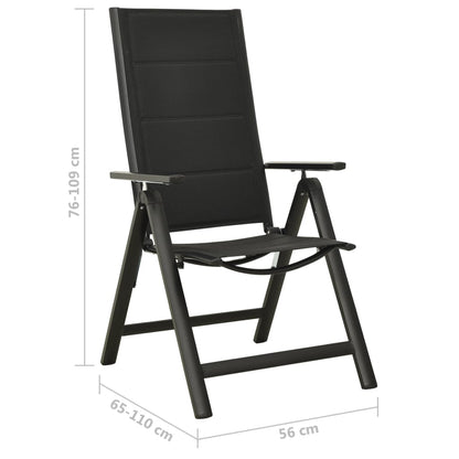 vidaXL 5-tlg. Bistro-Set Schwarz und Anthrazit